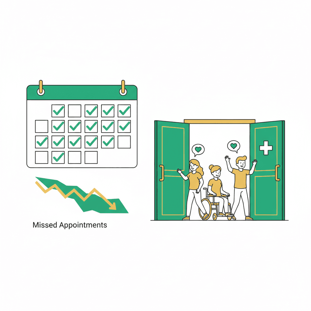 Chain reaction of benefits from automated hospital appointment reminders